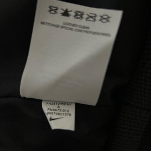 NIKE Sportswear Destroyer Leather & Wool Blend Varisty Bomber Jacket Size S NWT - Picture 13 of 16